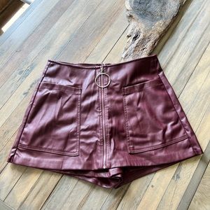 Faux leather skort